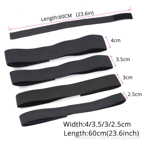 Customized Your Own Logo Or Name Adjustable Edge Elastic Band For Wigs Frontal Wrap Headband Black 2.5 3 3.5Cm Hair Accossories